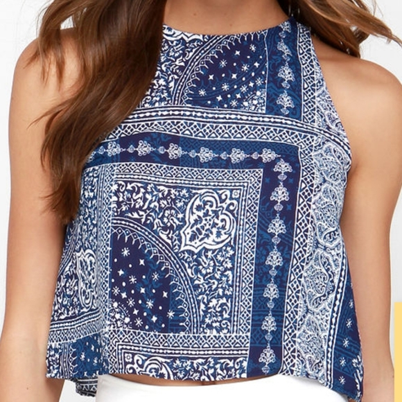 Lulu's Sea to Shining Sea Flowy Crop - Picture 1 of 8